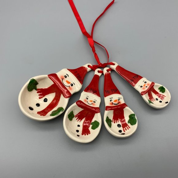 Pier 1 Holiday Pier Imports Christmas Snowman Measuring Spoon Set